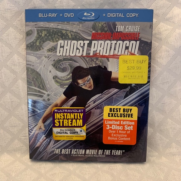 Sealed New Blu-Ray & DVD Ghost Protocol Tom Cruise Mission Impossible - Picture 2 of 4